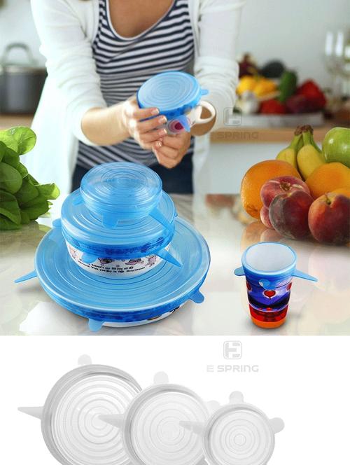 產品名稱: 工廠現貨銷售食品安全硅膠可重復使用拉伸6包剩余蓋子 產品